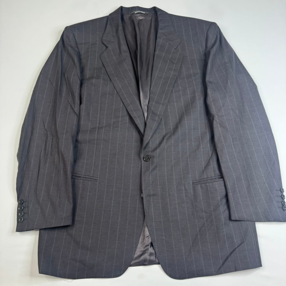 Canali Blazer Mens 54 (US44) Charcoal Grey Loro Piana Wool Pinstripe Suit Jacket